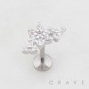 MULTI CZ FLOWER THREADLESS (PUSH IN) 316L SURGICAL STEEL LABRET SET